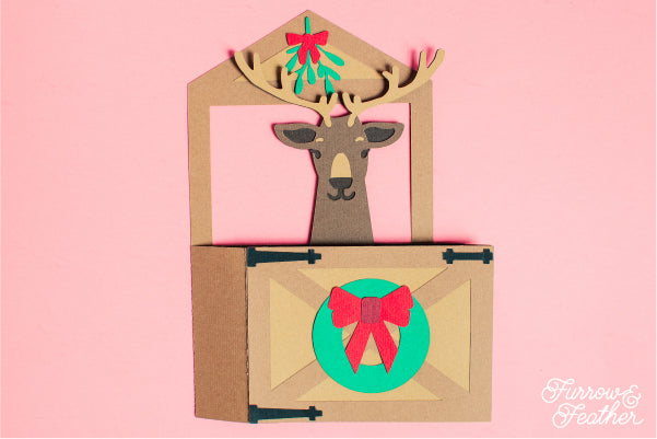 Christmas Reindeer Stall Card SVG
