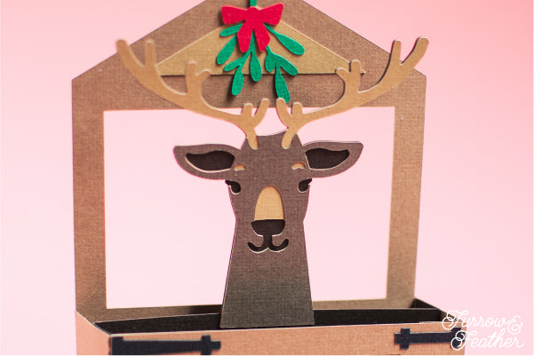 Christmas Reindeer Stall Card SVG