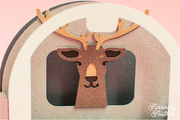 Reindeer Trailer Card SVG - back