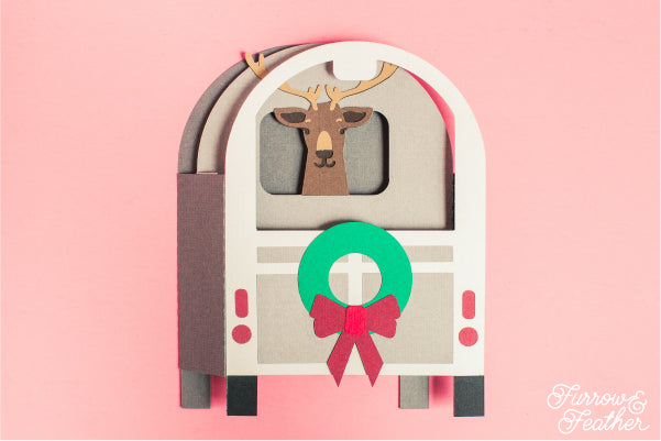 Reindeer Trailer Card SVG - back