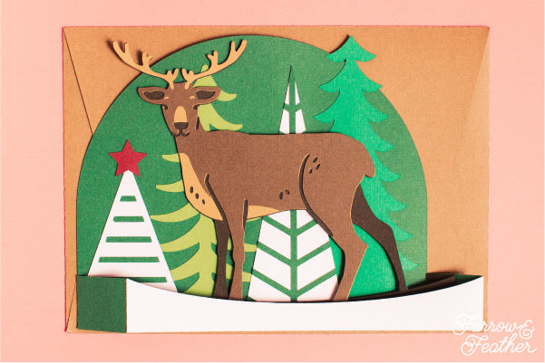 Christmas Reindeer Card SVG