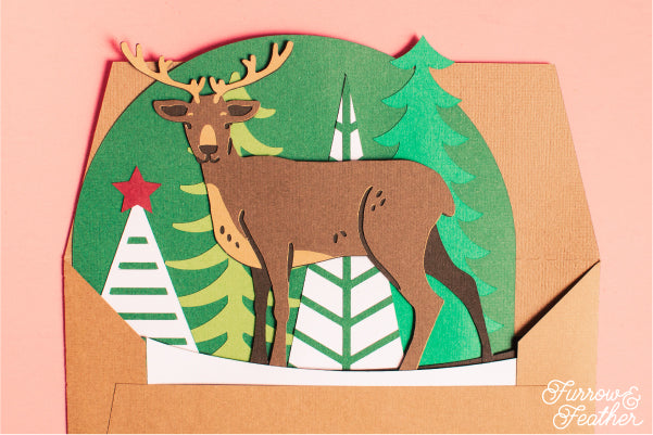 Christmas Reindeer Card SVG