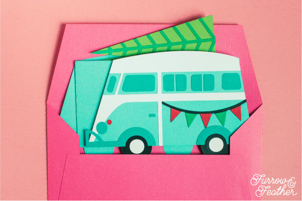 Christmas Tree Van Card SVG