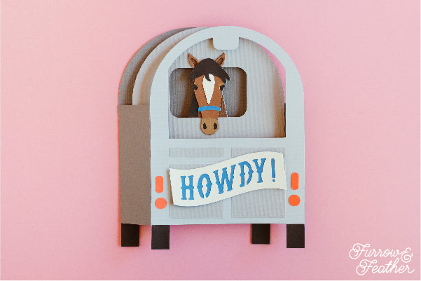 Horse Trailer Card SVG - back