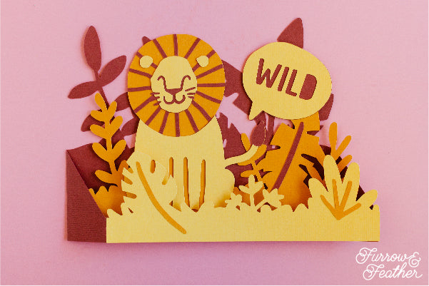 Birthday Lion Card SVG