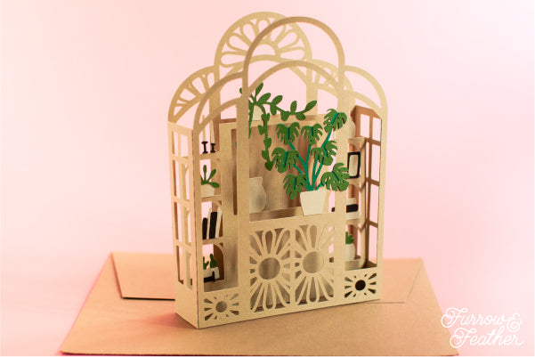 Rattan Wicker Plant Shelf Card SVG