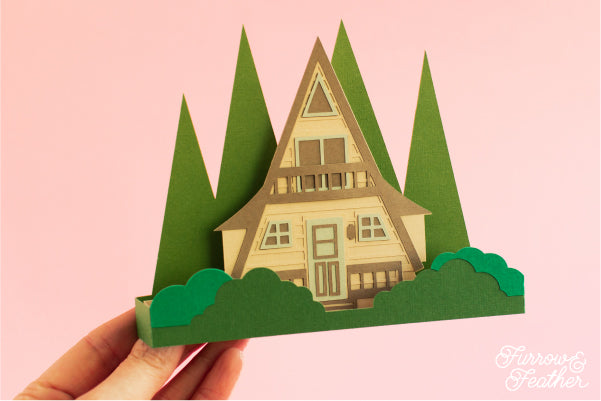 A Frame Cabin Card SVG