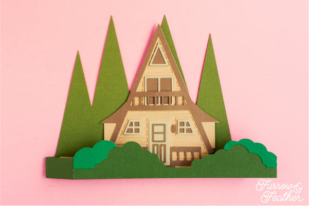 A Frame Cabin Card SVG