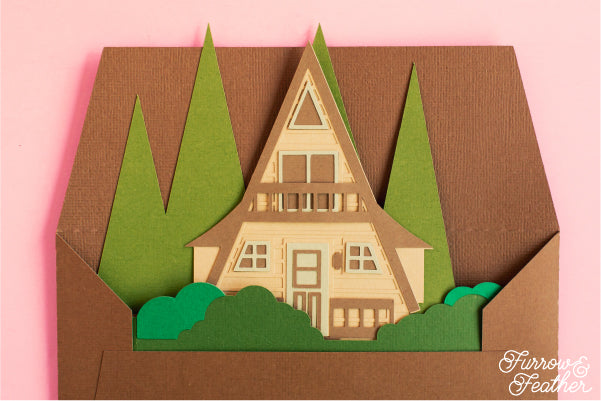 A Frame Cabin Card SVG