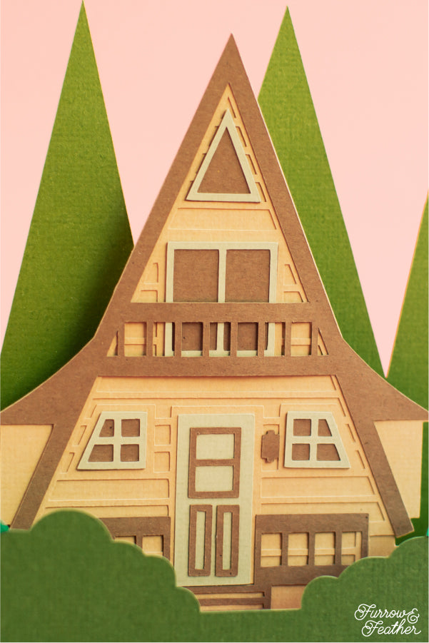 A Frame Cabin Card SVG