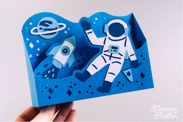 Astronaut in Space Card SVG