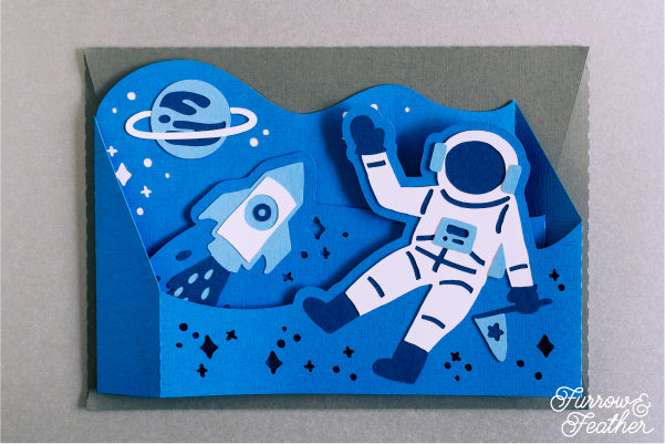 Astronaut in Space Card SVG
