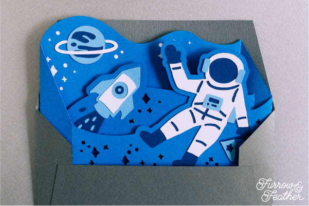 Astronaut in Space Card SVG