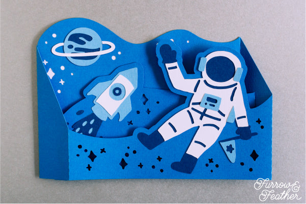 Astronaut in Space Card SVG