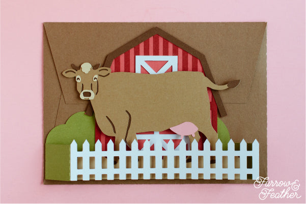 Cow Barn Card SVG