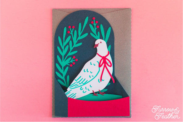 Christmas Dove Card SVG