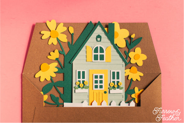 Wildflower Cottage Card SVG