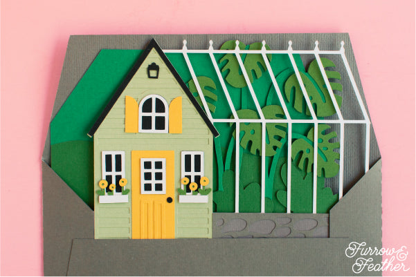 Cottage Greenhouse Card SVG