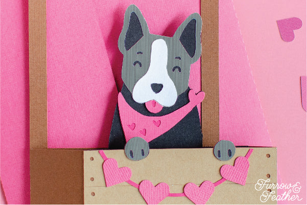 Dog Kissing Booth Card SVG - Boston Terrier