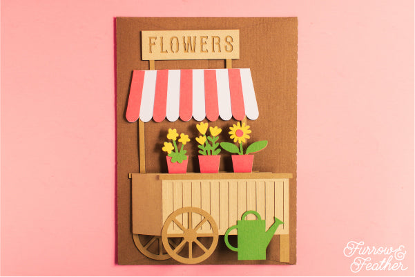 Flower Cart Card SVG