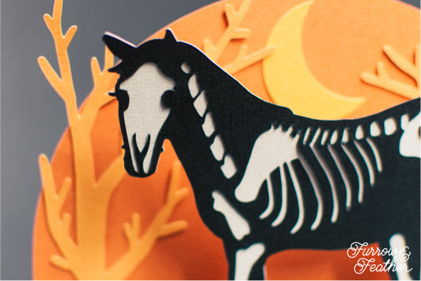 Halloween Skeleton Horse Card SVG