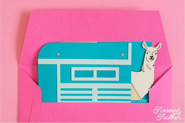 Llama Trailer Card SVG - side