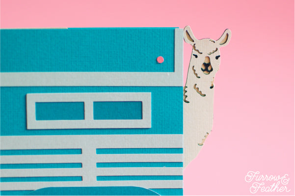 Llama Trailer Card SVG - side