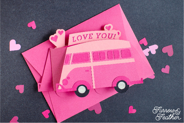 Valentine's VW Bus Card SVG