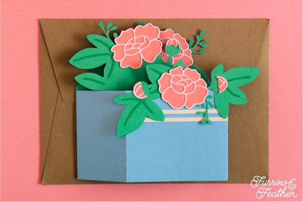 Peonies Flowers Card SVG
