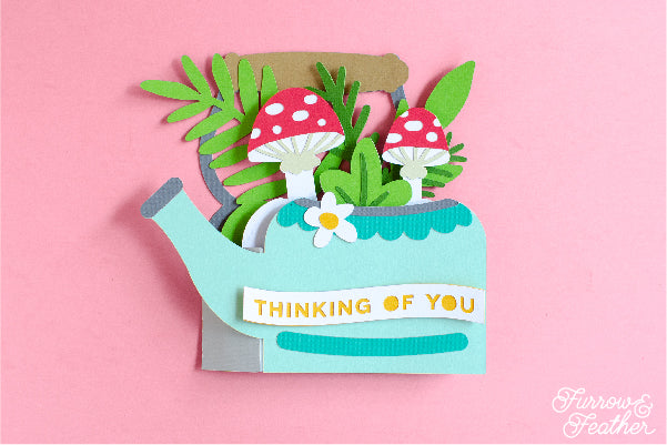 Teapot with Mushrooms Card SVG