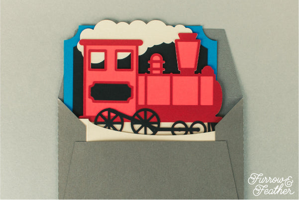 Vintage Train Card SVG