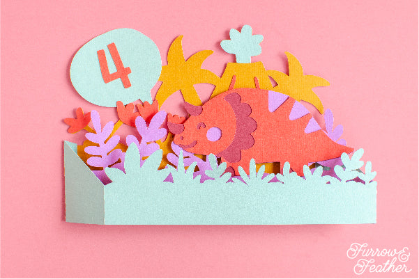 Dinosaur Triceratops Card SVG