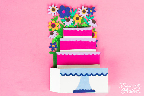 Wildflower Birthday Cake Card SVG
