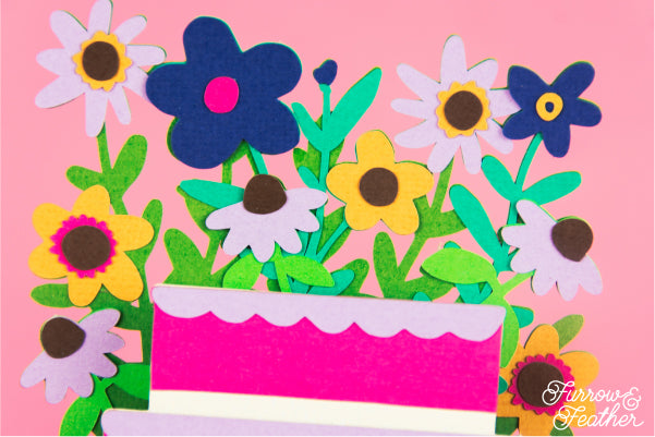 Wildflower Birthday Cake Card SVG