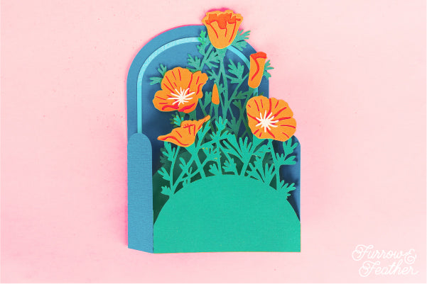 California Poppy Wildflower Card SVG