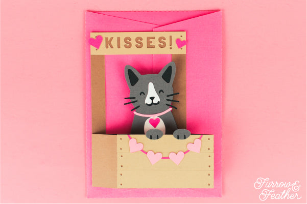 Cat Kissing Booth Card SVG