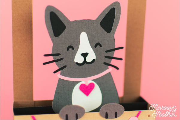 Cat Kissing Booth Card SVG