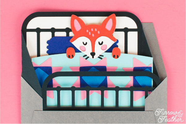Get Well Soon Fox Card SVG
