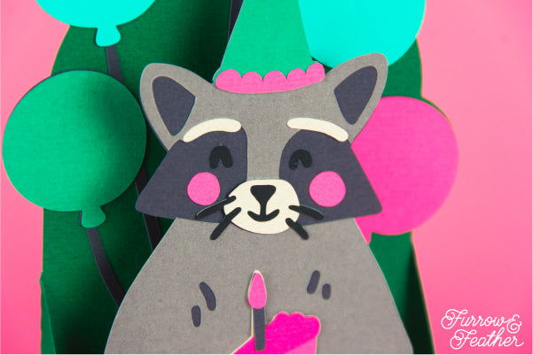 Raccoon Birthday Card SVG