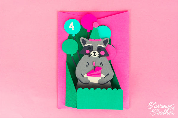 Raccoon Birthday Card SVG