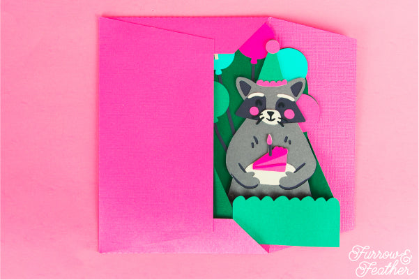 Raccoon Birthday Card SVG
