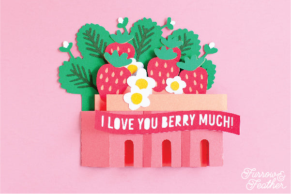 Strawberry Basket Card SVG