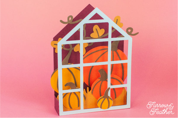Simple Pumpkin Greenhouse Card SVG
