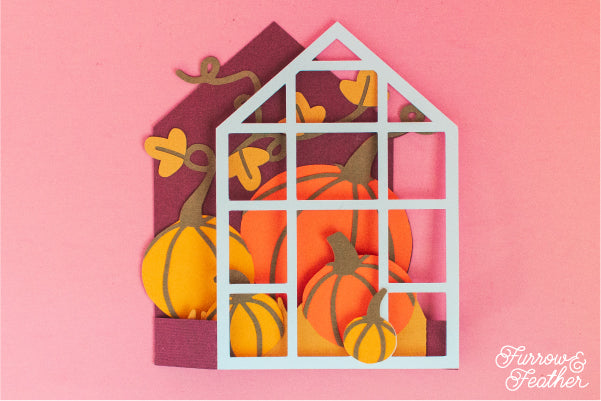 Simple Pumpkin Greenhouse Card SVG