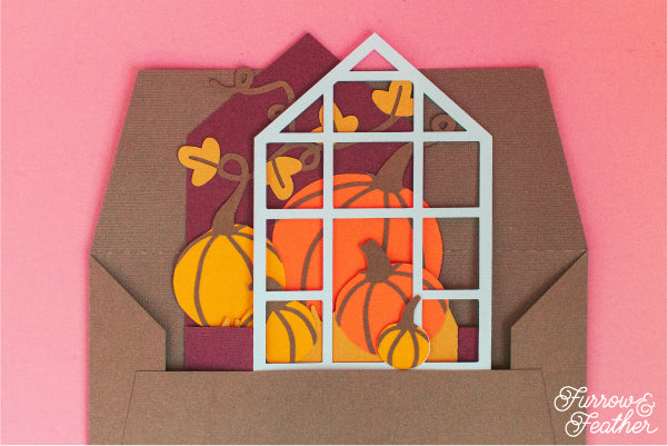 Simple Pumpkin Greenhouse Card SVG