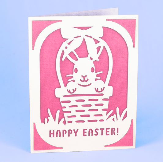 Easter Bunny in Basket - Easter Card - A2 Insert Card