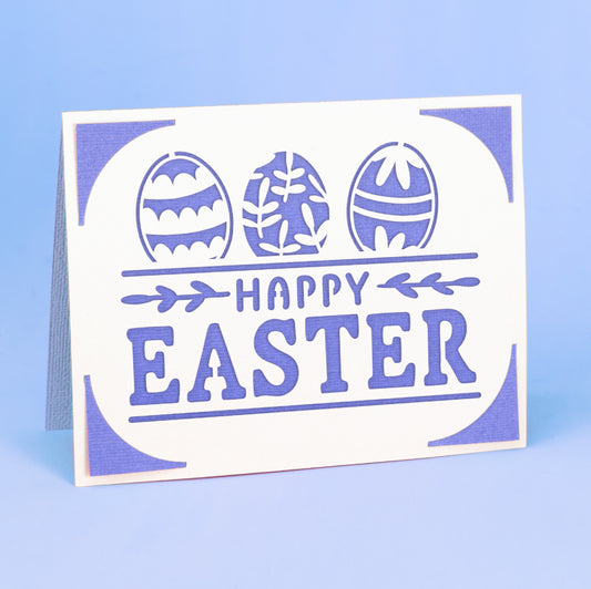 Happy Easter with Eggs - Easter Card - A2 Insert Card