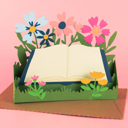 Book with Flowers Card SVG