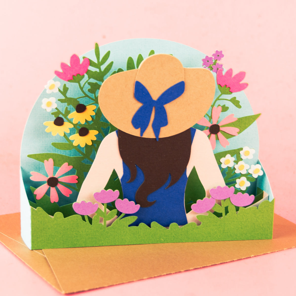 Sunhat with Wildflowers Card SVG