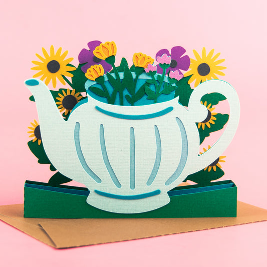 Wildflower Teapot Card SVG
